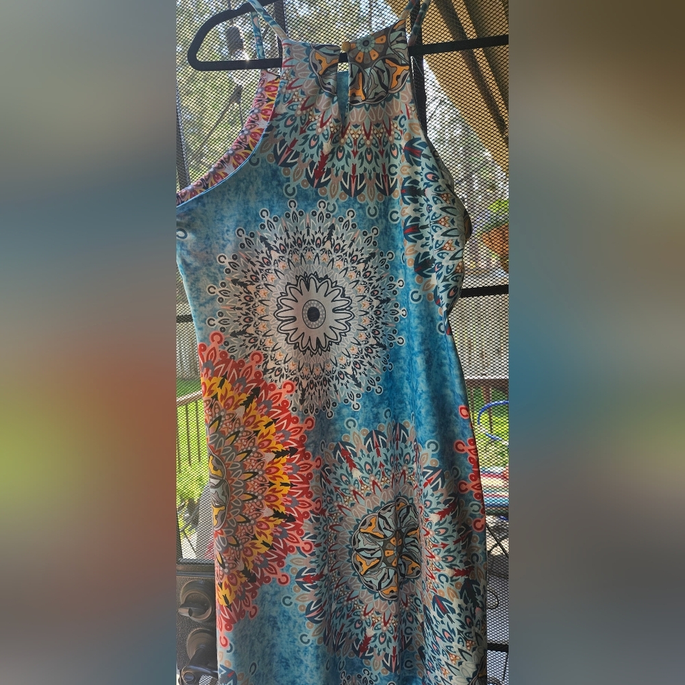 Colorful Mandala Print Dress